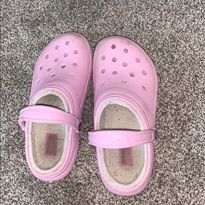 Pink fluffy crocs!!